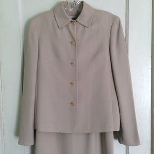 Casual Corner cream 3 piece suit: jacket top skirt